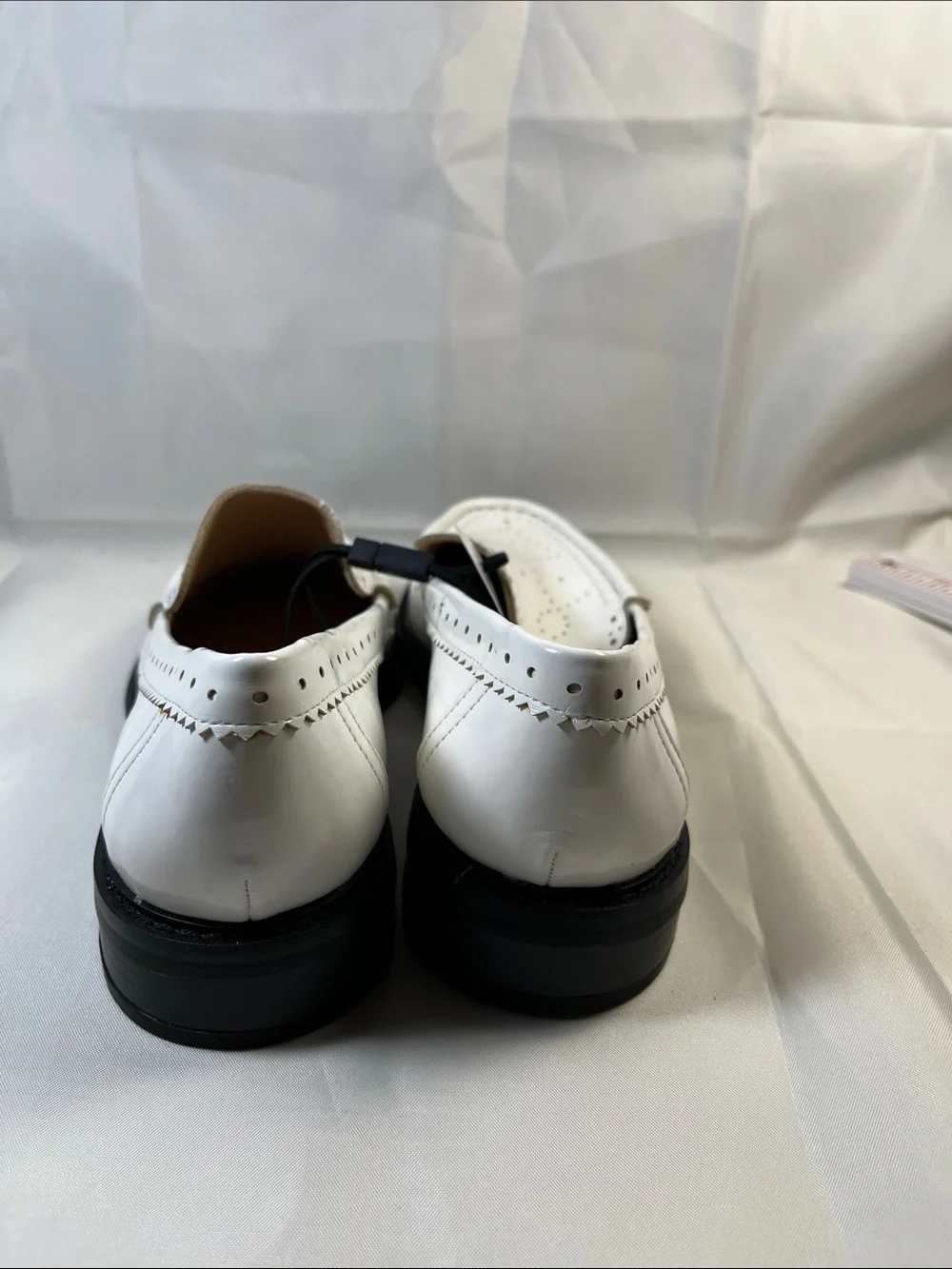 LOFT White Perforated Leather Slip-On Loafers